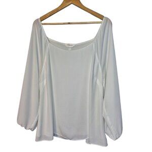 Addition Elle Off White Chiffon Blouse Size 2X